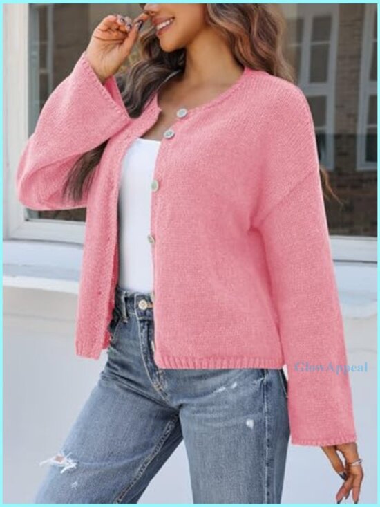 Oversized Chunky Knit Button Down Cardigan Sweater Long Sleeve - Picture 4 of 6